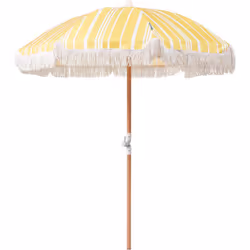 Parasol à franges tendance. Ajoutez une touche rétro à votre espace extérieur avec ce parasol de jardin. Il est fabriqué en t ...