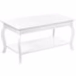 Table basse blanche avec étagère HARTFORD