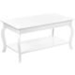 Table basse blanche avec étagère HARTFORD