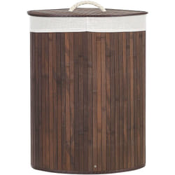 Beliani - Panier Marron en Bambou 60 cm avec Couvercle Forme Triangle Corbeille à Linge Matara