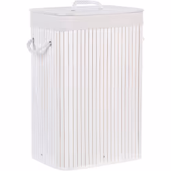 Corbeille à linge avec couvercle. Compact et pratique - c'est ainsi que l'on peut décrire ce panier à linge. Fabriqué en bois ...