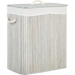 Beliani - Panier à Linge avec Deux Compartiments 60 cm en Bambou Gris Kandy