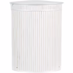 Corbeille à linge ronde avec couvercle et deux compartiments. Ce panier en bambou spacieux vous aidera à organiser votre sall ...