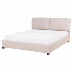 Lit double à eau en tissu beige 160 x 200 cm BELFORT