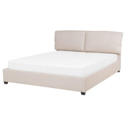 Lit double à eau en tissu beige 160 x 200 cm BELFORT