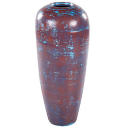 Beliani - Vase Décoratif Marron et Bleu en Terre Cuite 59 cm Fait Main Effet Vieilli Dojran