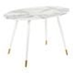 Table à manger effet marbre et blanc 120 x 70 cm GUTIERE