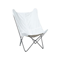 Fauteuil papillon en velours blanc NYBRO