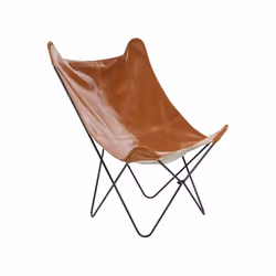 Fauteuil papillon en cuir PU marron NYBRO