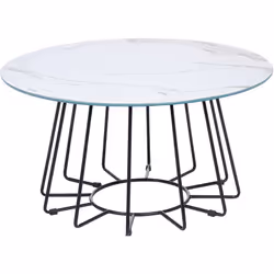 Table à café à base circulaire. Aménagez un coin détente dans votre salon en y ajoutant cette table basse. Elle présente un l ...
