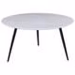 Table basse effet marbre blanc et pieds noirs EFFIE
