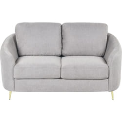 Beliani - Canapé Gris Clair en Tissu Glamour 2 Places Pieds Dorés Courbes Moelleuses Trosa