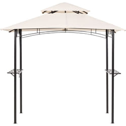 Tonnelle de Jardin Beige en Acier et Polyester 240 x148 cm Pavillon Rectangle Naro