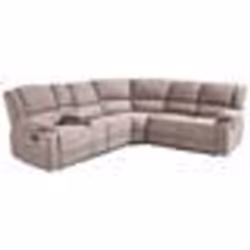 Canapé angle manuel 5 places en tissu taupe ROKKE