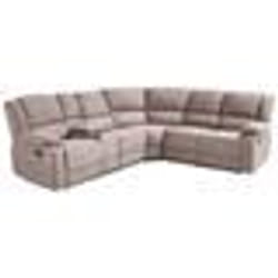 Canapé angle manuel 5 places en tissu taupe ROKKE