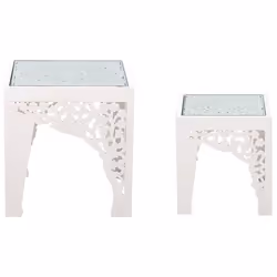 Lot de 2 tables dappoint blanches AMADPUR