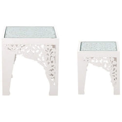 Lot de 2 tables dappoint blanches AMADPUR
