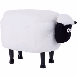 Tabouret pour enfant en forme de mouton. La surface très douce en tissu blanc de ce tabouret pour enfant en fera un compagnon ...