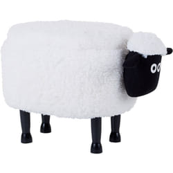 Beliani - Tabouret Animal Pouf Ottoman pour Enfant avec Coffre en Forme de Mouton Blanc Sheep