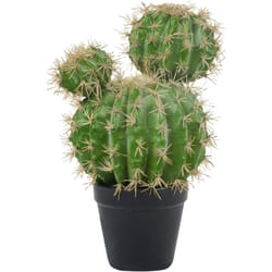 Plante Artificielle en Pot en Plastique 33 cm Cactus Décoration Intérieur Verte Ball Cactus