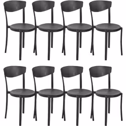 Chaises empilables en plastique. Ces chaises minimalistes peuvent devenir un élément inséparable de votre espace extérieur ou ...