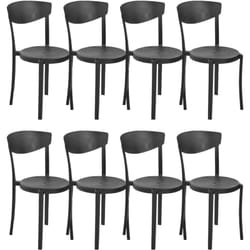 Beliani - Chaises de Salle à Manger Noires en Plastique Empilables Sans Accoudoirs Vieste