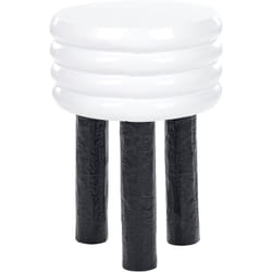 Beliani - Table d'Appoint Blanc et Noir en Aluminium sur Trépied Droit Plateau Epais Kikiwa