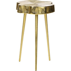 Beliani - Table d'Appoint Dorée en Métal Finition Brillante Trépied Plateau Irrégulier Taupo