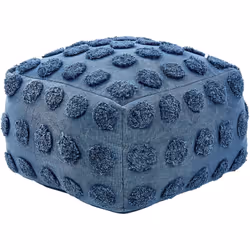 Repose-pied moelleux. Choisissez ce pouf bleu et profitez d'un ajout douillet à votre salon ou d'une merveilleuse décoration  ...