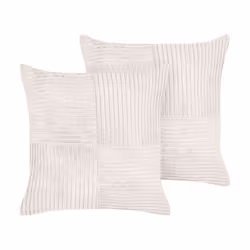 Lot de 2 coussins en velours côtelé blanc cassé 43 x 43 cm MILLET