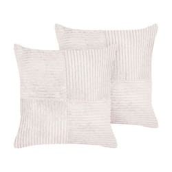 Lot de 2 coussins en velours côtelé blanc cassé 43 x 43 cm MILLET