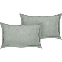 Beliani - Lot de 2 Coussins Décoratifs en Velours Côtelé 47 x 27 cm Vert Clair Zinnia