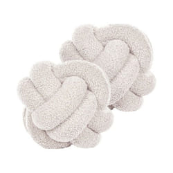 Lot de 2 coussins MALNI Bouclé 19 x 19 cm Unicolore Blanc cassé