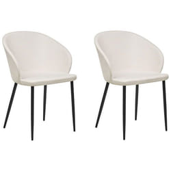Lot de 2 chaises de salle à manger en tissu beige clair MASON