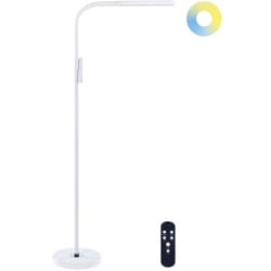 Beliani - Lampadaire Blanc en Matériaux Synthétiques 160 cm à led et Variateur d'Intensité et Télécommande Distance Aries