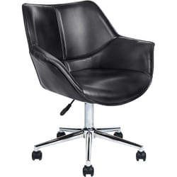 Élégant Fauteuil de Bureau Pivotant à Hauteur Réglable en Cuir PU Noir Newdale