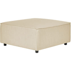 Beliani - Ottoman en Lin Beige Carré pour Salon Modulable Repose-Pieds en Polyester Aprica