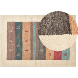 Beliani - Tapis Gabbeh Multicolore en Laine 140 x 200 cm à Motif Animaux et Plantes Fait Main Sarilar