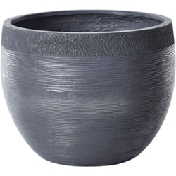 Pot de Fleurs d'Extérieur Rond 50x50x39 cm en Pierre Résistant aux uv Gris Zakros