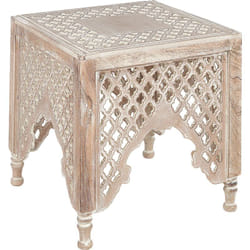 Beliani - Table d'Appoint Claire en Bois de Manguier Ajouré Oriental Bout de Canapé Kadma