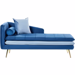Canapé méridienne en velours rembourré. Faites-vous plaisir après une dure journée et détendez-vous sur cette chaise longue c ...