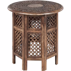 Bout de canapé ajouré. Ajoutez une touche orientale à votre intérieur avec cette table d'appoint à la fois fonctionnelle et d ...