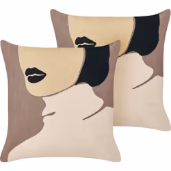 Coussins à motif de visage. Ces coussins inspirés du style rétro embelliront tous les intérieurs. Dotés d'un beau motif de vi ...