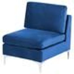 Section de canapé en velours bleu marine 1 place EVJA