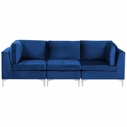 Canapé modulaire 3 places en velours bleu marine EVJA