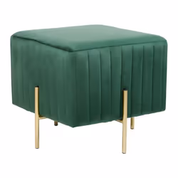Pouf en velours vert 45 x 45 cm DAYTON