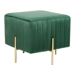 Pouf en velours vert 45 x 45 cm DAYTON