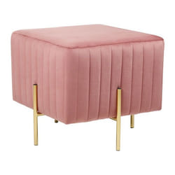 Pouf en velours rose 45 x 45 cm DAYTON