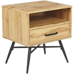 Table de Chevet Bois Clair en mdf 55 x 50 x 40 cm 1 Tiroir Moderne Scandinave Lubock
