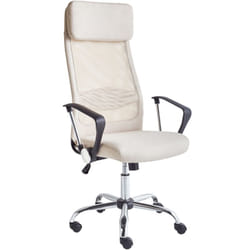 Beliani - Chaise de Bureau Beige en Polyester et Tissu Maillé Pivotante et Inclinable Pioneer